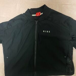 Nike Black Lightweight Crop Mesh-Panel Jacket